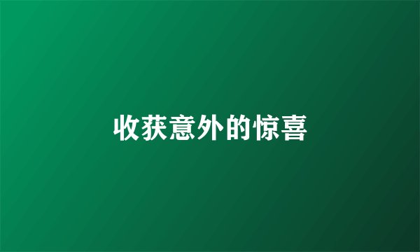 收获意外的惊喜