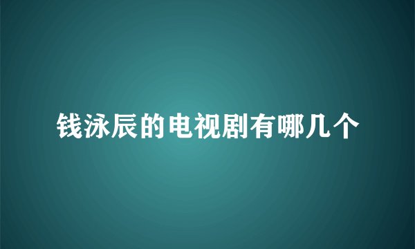 钱泳辰的电视剧有哪几个