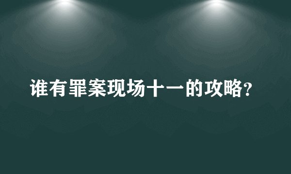 谁有罪案现场十一的攻略？