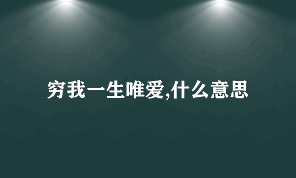 穷我一生唯爱,什么意思