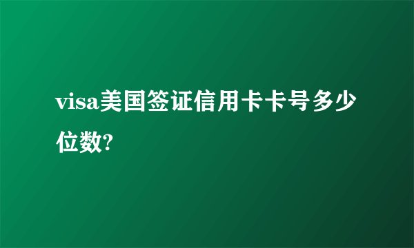 visa美国签证信用卡卡号多少位数?