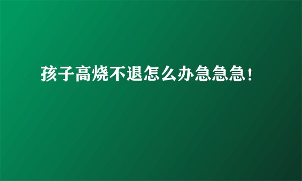 孩子高烧不退怎么办急急急！