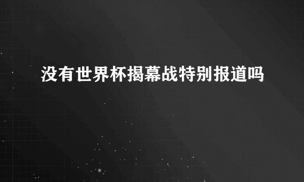 没有世界杯揭幕战特别报道吗