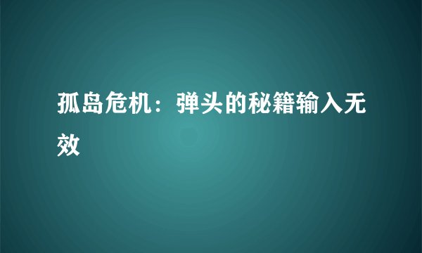 孤岛危机：弹头的秘籍输入无效