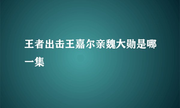 王者出击王嘉尔亲魏大勋是哪一集