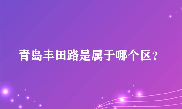 青岛丰田路是属于哪个区？
