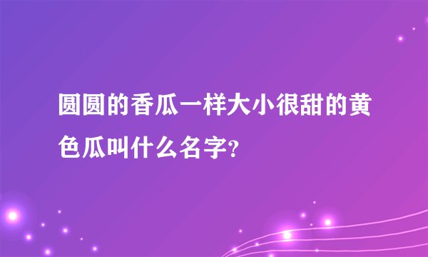 圆圆的香瓜一样大小很甜的黄色瓜叫什么名字？