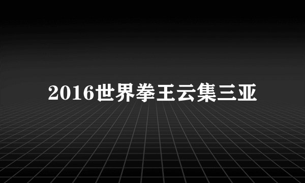 2016世界拳王云集三亚