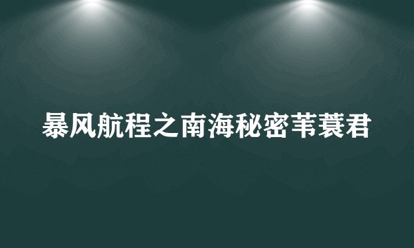 暴风航程之南海秘密苇蓑君