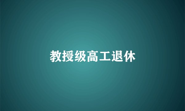 教授级高工退休