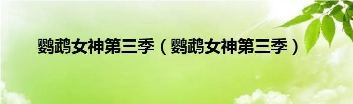 鹦鹉女神第三季（鹦鹉女神第三季）