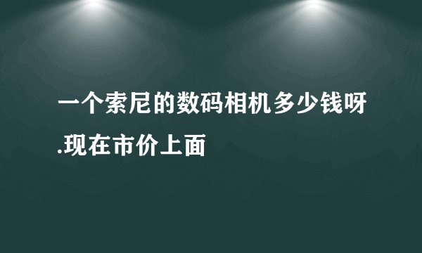 一个索尼的数码相机多少钱呀.现在市价上面