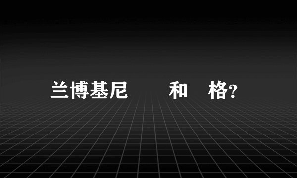 兰博基尼車繫和價格？