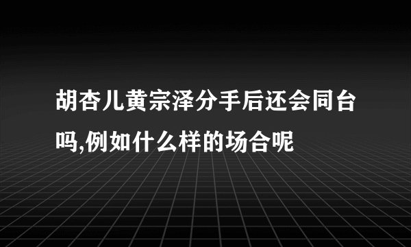 胡杏儿黄宗泽分手后还会同台吗,例如什么样的场合呢