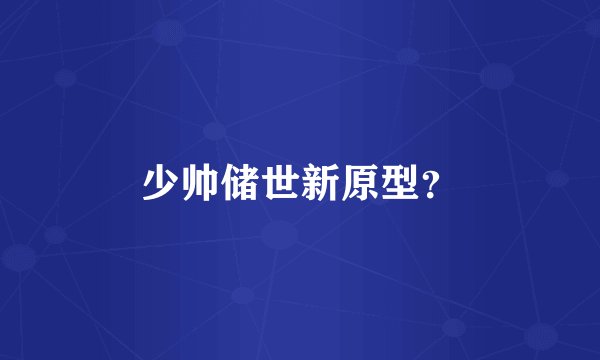 少帅储世新原型？