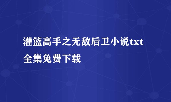 灌篮高手之无敌后卫小说txt全集免费下载