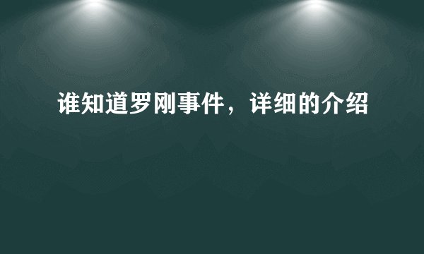 谁知道罗刚事件，详细的介绍