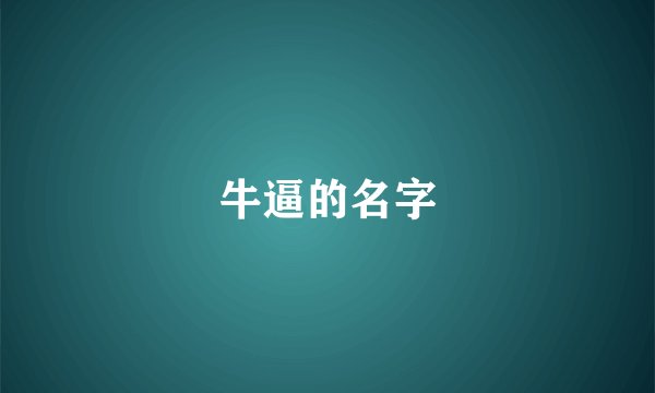 牛逼的名字