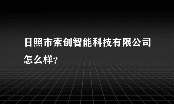 日照市索创智能科技有限公司怎么样？