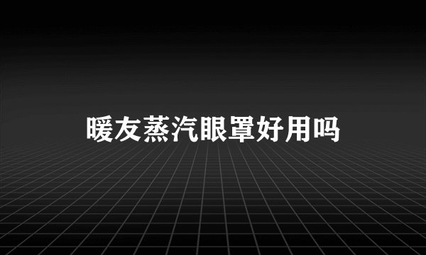 暖友蒸汽眼罩好用吗