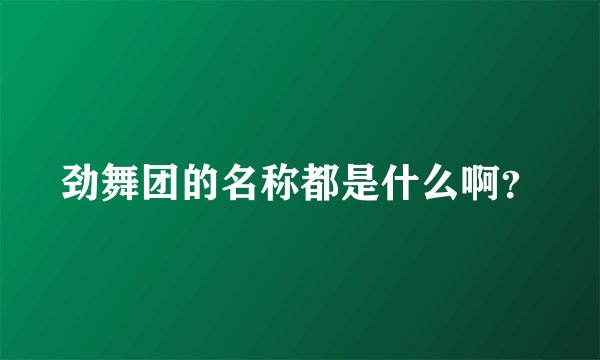 劲舞团的名称都是什么啊？
