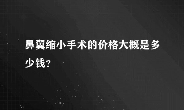 鼻翼缩小手术的价格大概是多少钱？