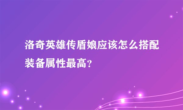洛奇英雄传盾娘应该怎么搭配装备属性最高？