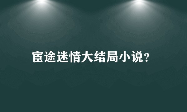 宦途迷情大结局小说？