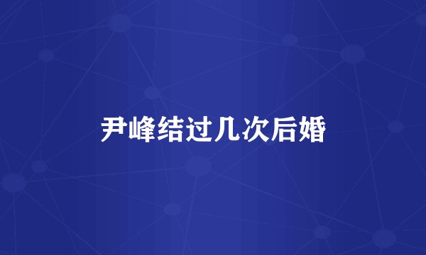 尹峰结过几次后婚