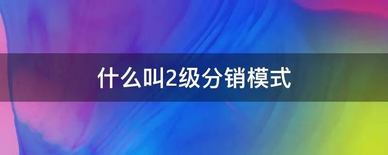 什么叫2级分销模式