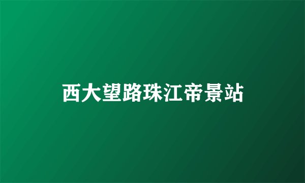 西大望路珠江帝景站