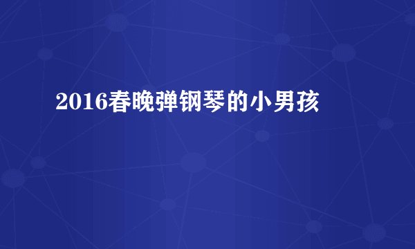 2016春晚弹钢琴的小男孩