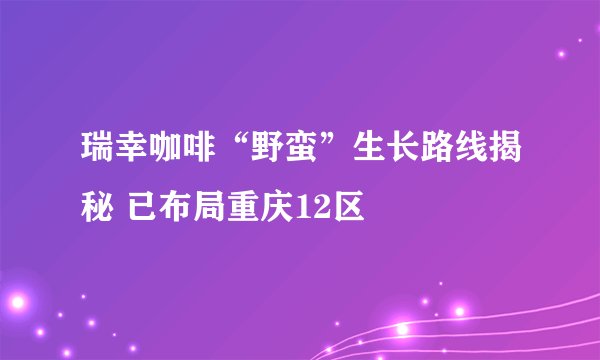 瑞幸咖啡“野蛮”生长路线揭秘 已布局重庆12区