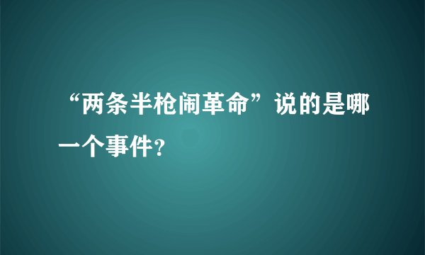 “两条半枪闹革命”说的是哪一个事件？