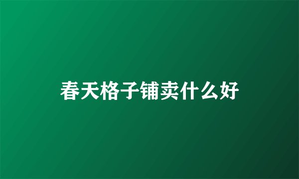 春天格子铺卖什么好
