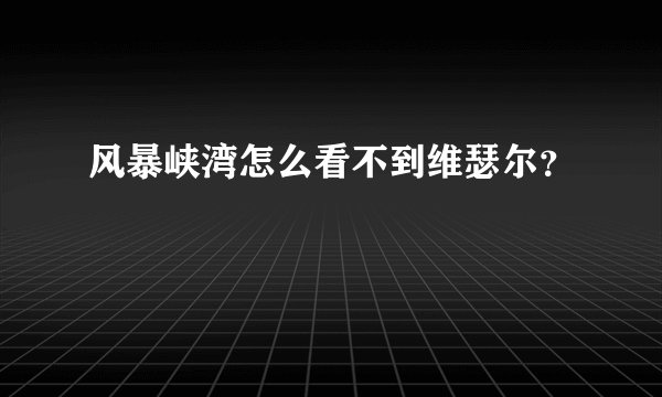风暴峡湾怎么看不到维瑟尔？