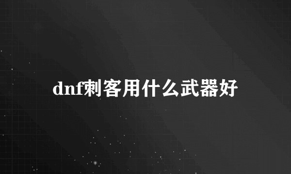 dnf刺客用什么武器好