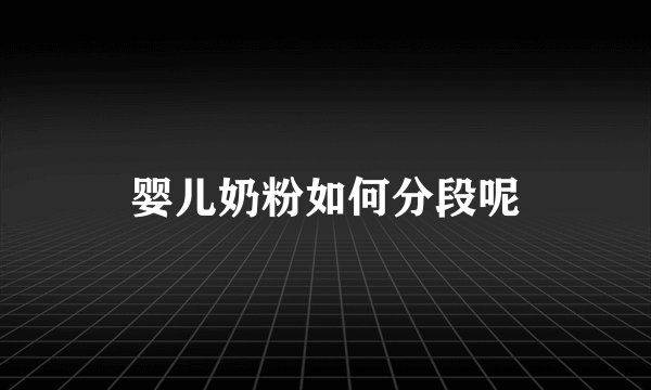婴儿奶粉如何分段呢