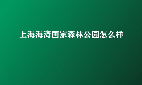 上海海湾国家森林公园怎么样
