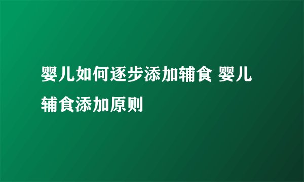 婴儿如何逐步添加辅食 婴儿辅食添加原则