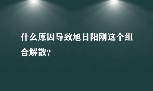 什么原因导致旭日阳刚这个组合解散？