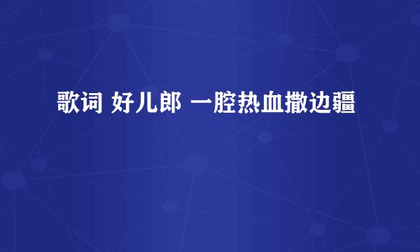 歌词 好儿郎 一腔热血撒边疆