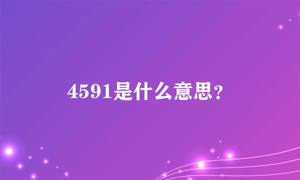4591是什么意思?
