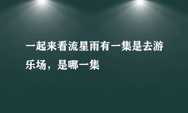 一起来看流星雨有一集是去游乐场，是哪一集