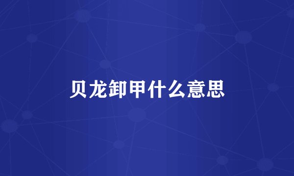 贝龙卸甲什么意思