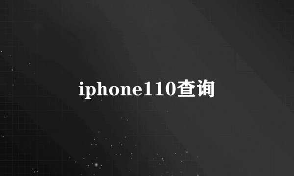 iphone110查询