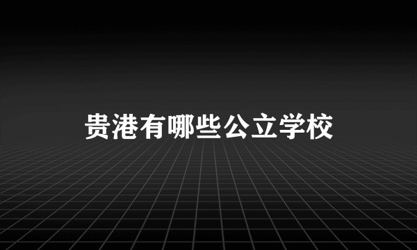 贵港有哪些公立学校
