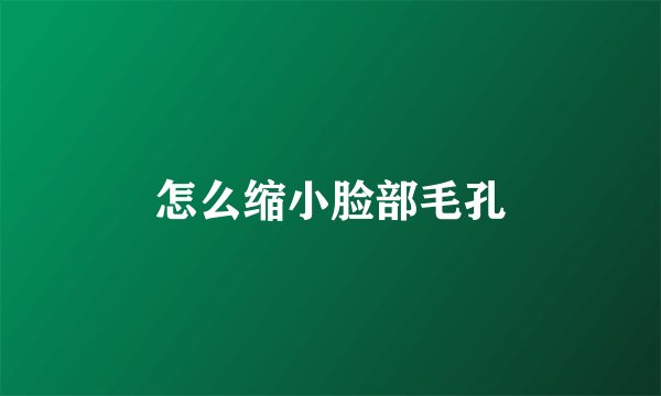 怎么缩小脸部毛孔