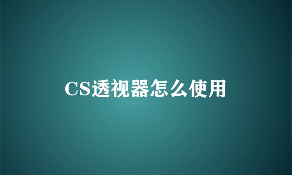 CS透视器怎么使用