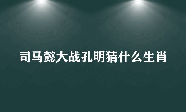 司马懿大战孔明猜什么生肖